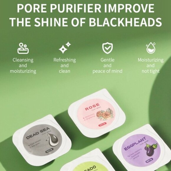5 Travel Size Deep Cleansing Facial Clay Mask Pods (50 Capsules) - Picture 3 of 6